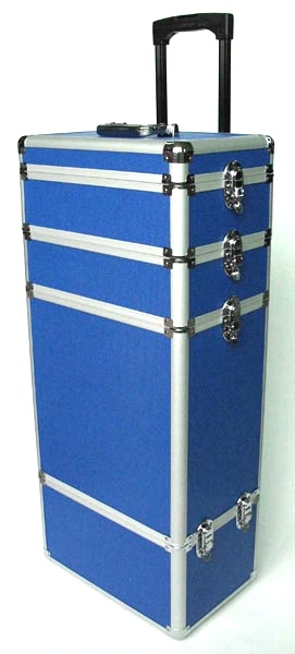 Valise pour coiffure et esthtique avec serrures renforces - Bleu 