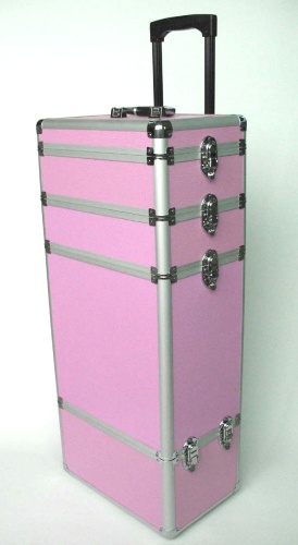 Valise pour coiffure et esthtique avec serrures renforces - Rose