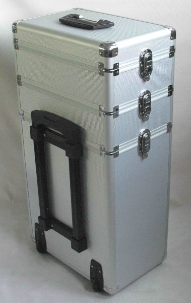 Valise pour coiffure et esth�tique avec serrures renforc�es - Petit mod�le - Gris