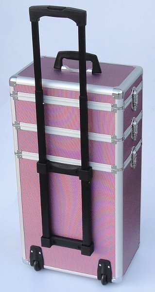 Valise pour coiffure et esth�tique avec serrures renforc�es - Petit mod�le - Amarante (pourpre)