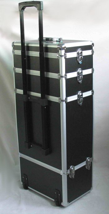 Valise pour coiffure et esthtique avec serrures renforces - <strong><FONT COLOR=red>Grand modle</FONT></strong> -Noir