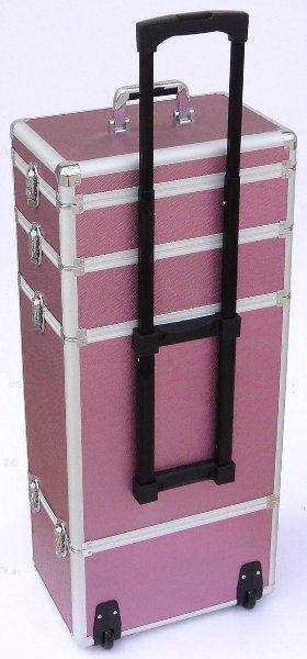 Valise pour coiffure et esthtique avec serrures renforces - <strong><FONT COLOR=red>Grand modle</FONT></strong> -Pourpre